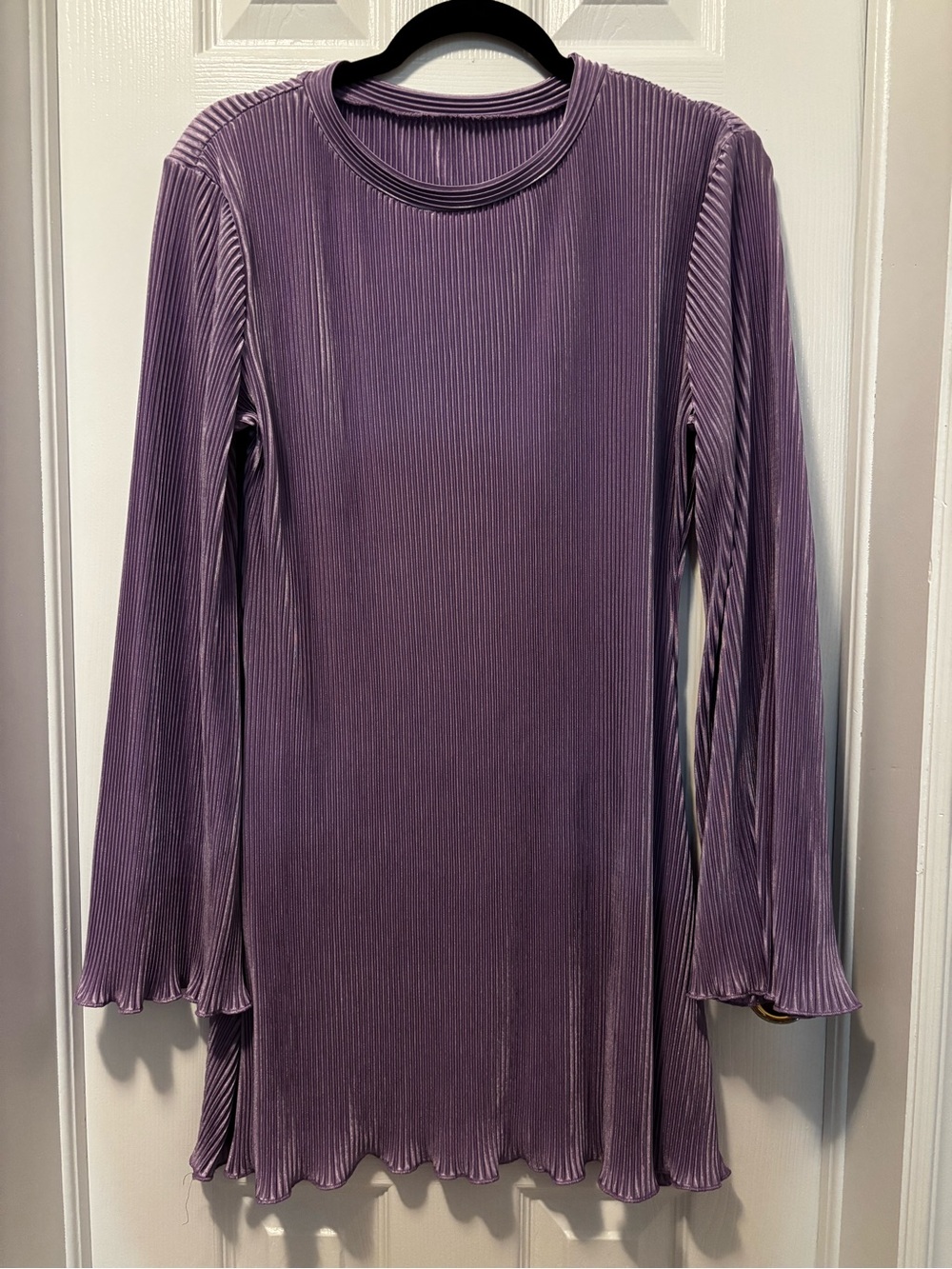 SHEIN Lavender Purple Plissé Tunic Top